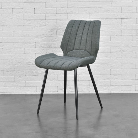 Set patru bucati scaune design, 77 x 57,5 x 46 cm, gri inchis - P58616388