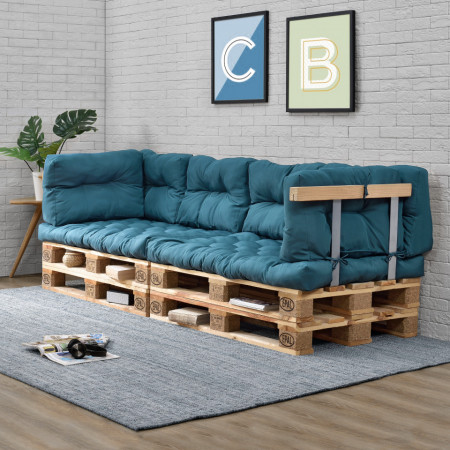 Set perne decorative mobilier paleti, 8 perne turcoaz - P55006468