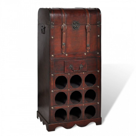 Suport sticle vin pentru 9 sticle, lemn, spatiu de depozitare - V240506V