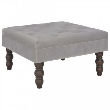 Taburet, gri inchis, 60x60x36 cm, catifea - V247551V