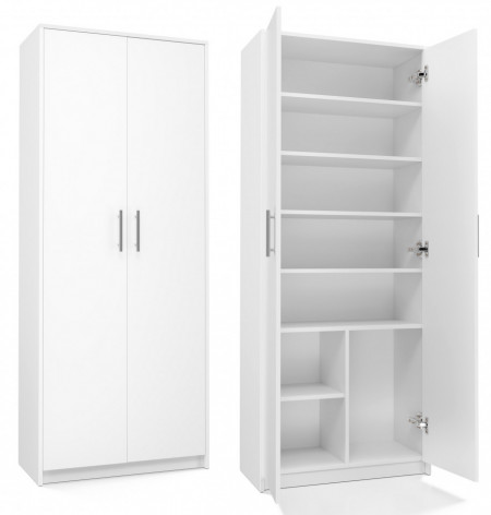 TEDUA142 - Dulap, 74 x 35 x 180 cm, Alb, PAL