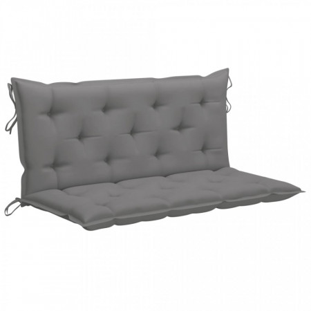 Bancă balansoar cu pernă gri, 120 cm, lemn masiv de tec - V3062866V