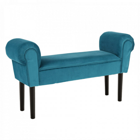 Bancă, băncuţă catifea turcoaz, 100 cm - TP279478