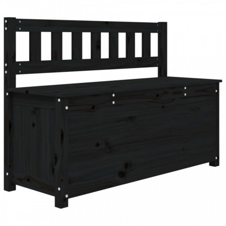 Bancă, negru, 110x41x76,5 cm, lemn masiv de pin - V823558V