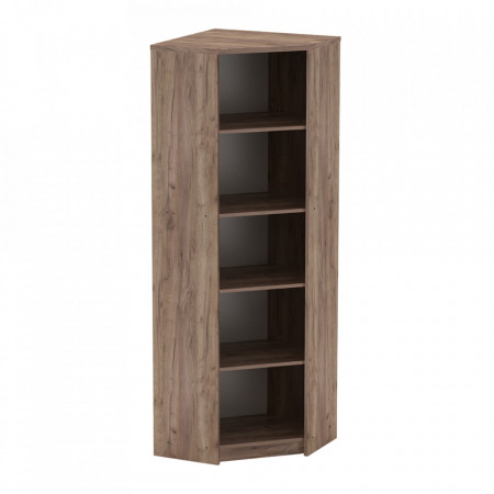 Biblioraft de colţ, maro și alb, 62,7x62,7x186 cm - TP338239