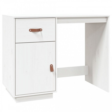 Birou, alb, 95x50x75 cm, lemn masiv de pin - V820103V