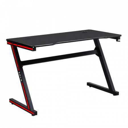 Birou, măsuţă gaming, masă PC, roşu şi negru, 120 cm - TP292740