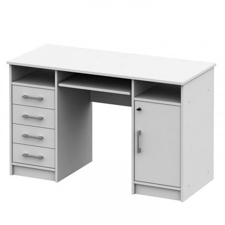 Birou, măsuţă, masă PC albă, 123 cm - TP184913