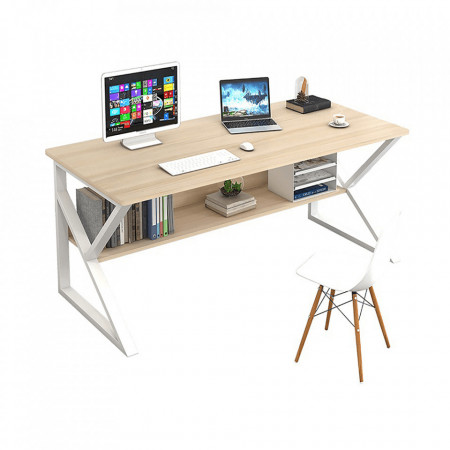 Birou, măsuţă, masă PC, maro si alb, 80 cm - TP277514