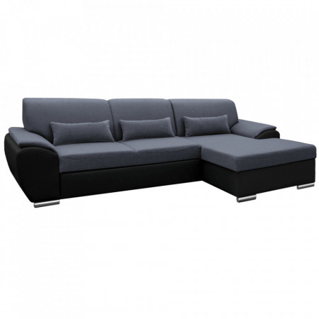 Colţar extensibil, negru și gri închis, model dreapta, 280x83x174 cm - TP280766