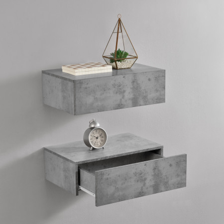 Comoda, set 2 buc, efect beton - P56253870