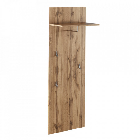Cuier de perete, panel cu raft, stejar, 55x35x160 cm - TP262793