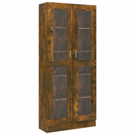Dulap vitrină stejar fumuriu 82,5x30,5x185,5 cm lemn prelucrat - V815621V