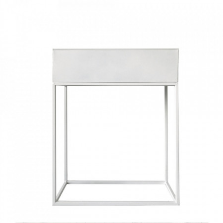 Ghiveci de flori din metal multifuncţional, alb - TP238996