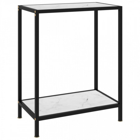 Masa consola, alb, 60 x 35 x 75 cm, sticla securizata - V322829V