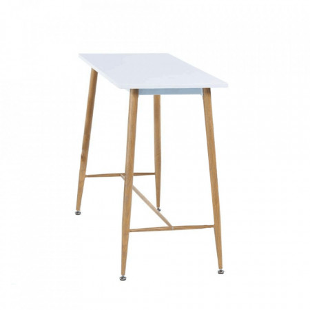 Masă de bar, alb /culoarea fag, MDF / metal, 110x50 cm - TP297902