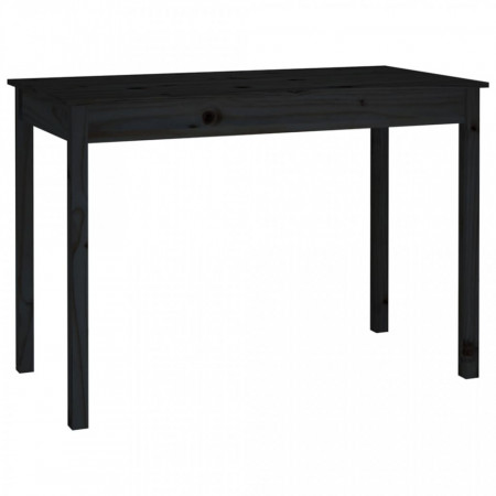 Masă de sufragerie, negru, 110x55x75 cm, lemn masiv de pin - V814253V