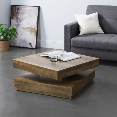 Masuta cafea cu blat rotativ culoarea lemnului - P65749132