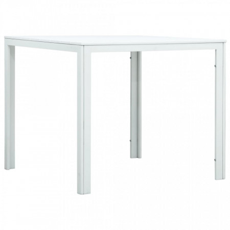 Masuta de cafea, alb, 78 x 78 x 74 cm, HDPE, aspect lemn - V47881V