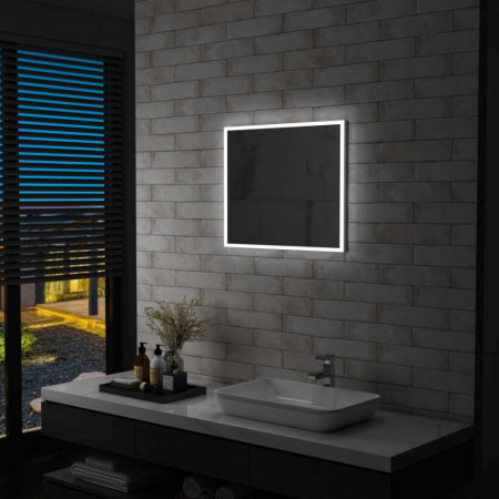 Oglinda cu LED de perete pentru baie, 60 x 50 cm - V144726V