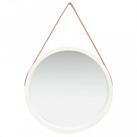 Oglinda de perete cu o curea, 60 cm, alb - V320368V
