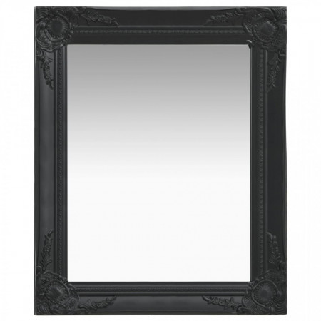 Oglinda de perete in stil baroc, negru, 50 x 60 cm - V320319V