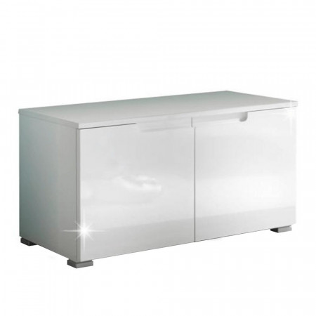 Pantofar, alb lucios, 80x43x40 cm - TP107576