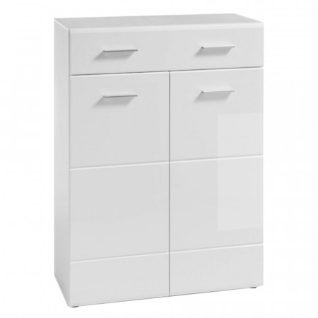 Pantofar, alb lucios, 90x40x122 cm - TP239489