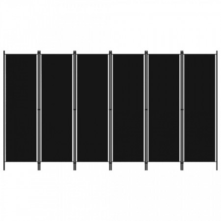Paravan de camera cu 6 panouri, negru, 300 x 180 cm - V320730V