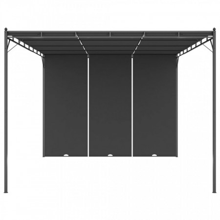 Pavilion de grădină cu perdea laterală, antracit, 4x3x2,25 m - V47996V