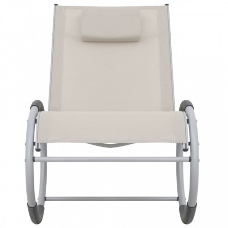 Scaun balansoar de exterior, crem, textilenă - V47782V