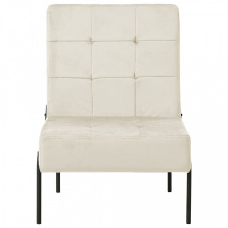 Scaun de relaxare, 65x79x87 cm, alb crem, catifea - V325779V