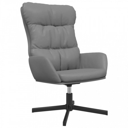 Scaun de relaxare, gri antracit, piele ecologică - V341190V