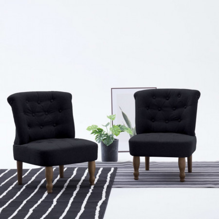 Scaun stil frantuzesc, negru, material textil - V282127V