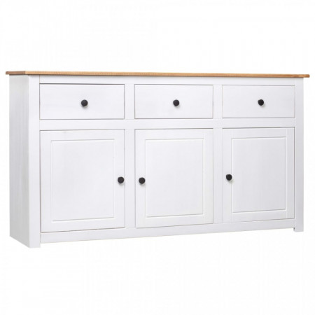 Servanta, alb, 135 x 40 x 80 cm, lemn masiv de pin, gama Panama - V282705V