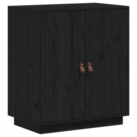 Servantă, negru, 65,5x40x75 cm, lemn masiv de pin - V820121V