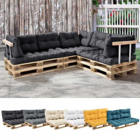 Set perne decorative mobilier paleti, 3 perne, gri inchis - P52481038