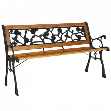 Bancă, băncuță de grădină, maro și neagră, 126 cm - TP276424