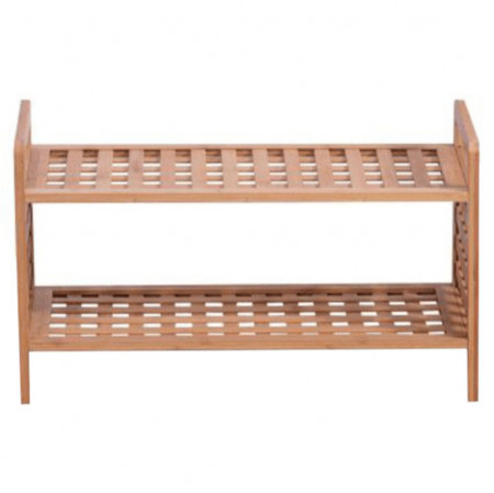 Bancă, băncută, pantofar cu rafturi, bambus, 60x27x35 cm - TP228007
