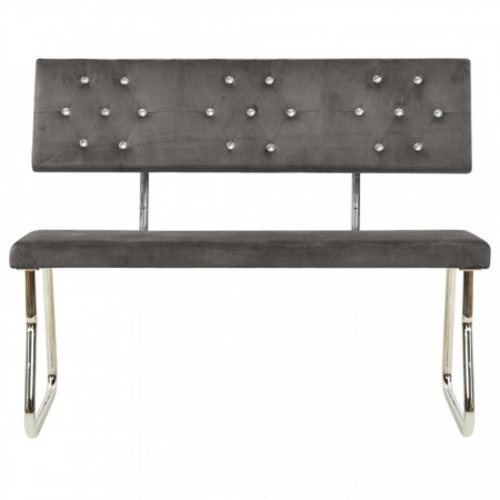 Bancă, gri deschis, 110 cm, catifea - V325863V