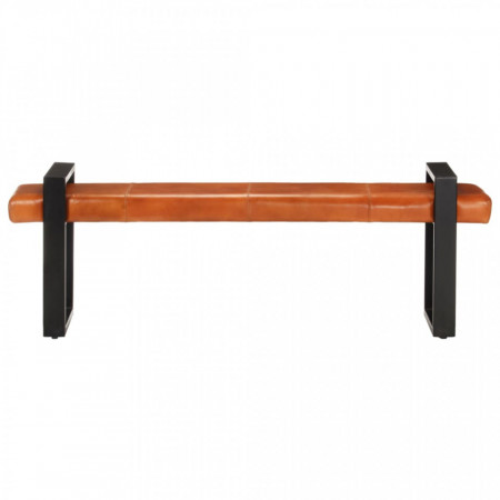Bancă, negru și maro, 160 cm, piele naturală de capră - V288081V