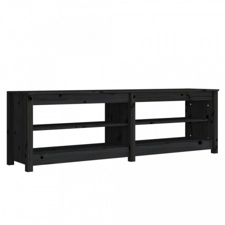 Bancă pentru pantofi, negru, 160x36,5x50 cm lemn masiv pin - V821728V