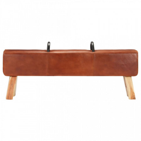 Bancă Turnbock vintage cu mânere, piele naturală de capră - V286605V