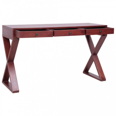 Birou computer, maro, 132 x 47 x 77 cm, lemn masiv de mahon - V283847V