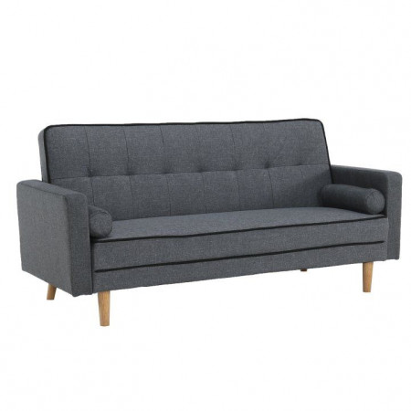 Canapea extensibilă, material gri, 186x75x89 cm - TP227595