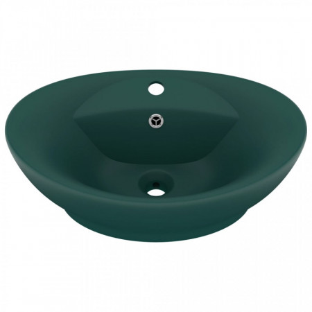 Chiuvetă lux preaplin verde închis mat 58,5x39 cm ceramică oval - V146937V