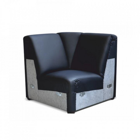 Colţ pentru coltar, piele eco neagră, 87x88x87 cm - TP186881