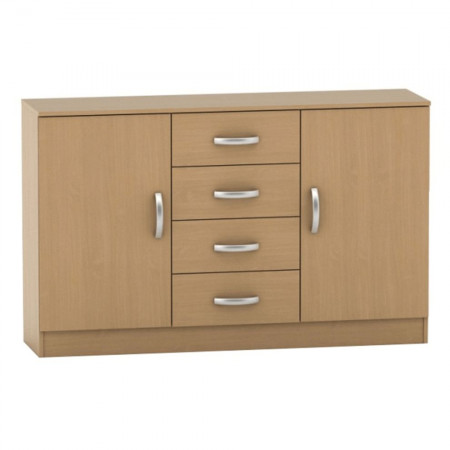 Comodă cu 4 sertare și 2 dulapuri, maro, 150x39x93 cm - TP209848