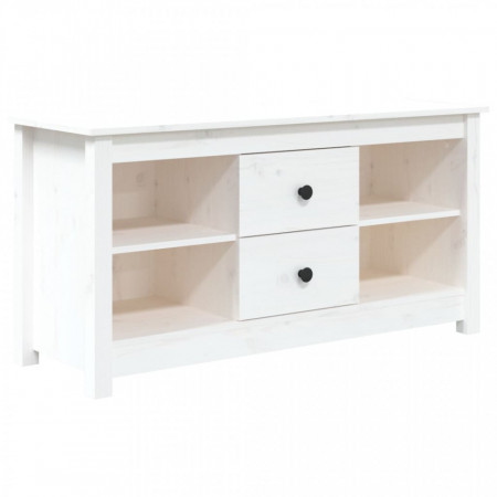 Comodă TV, alb, 103x36,5x52 cm, lemn masiv de pin - V814570V