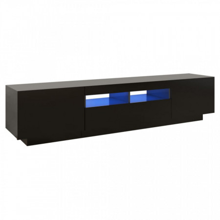 Comodă TV cu lumini LED, negru, 180x35x40 cm - V3081898V